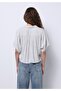 Regular Fit Shirt Neck Striped Women's Green Short Sleeve Shirt - 2