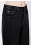 Regular Fit High Waist Wide Leg Women's Black Jean Trousers - 5