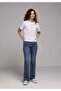 Boxy Fit Round Neck Printed Women's White Short Sleeve T-Shirt - 3