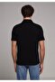 Regular Fit Polo Neck Plain Men's Black Short Sleeve T-Shirt - 2
