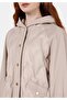 Regular Fit Hooded Women's Beige Coat - 4