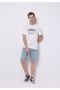 Regular Fit Mid Waist Plain Men's Bleach Indigo Unlined Denim Jean Shorts