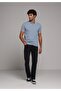 Regular Fit Polo Neck Plain Men's Blue Short Sleeve T-Shirt - 3