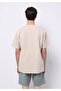Comfort Fit Round Neck Jacquard Men's Beige Short Sleeve T-Shirt - 2