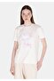 Regular Fit Round Neck Printed Women's White Short Sleeve T-Shirt