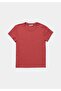Slim Fit Round Neck Plain Women's Red Short Sleeve T-Shirt - 5