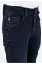 Skinny Fit Low Waist Narrow Leg Men's Navy Blue Denim Jean Trousers - 4