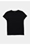 Slim Fit Round Neck Solid Women's Black Short Sleeve T-Shirt - 5