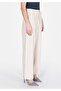 Regular Fit High Waist Wide Leg Unlined Women's Ecru Trousers - 4