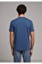 Regular Fit Round Neck Solid Men's Blue Short Sleeve T-Shirt - 2