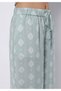 Regular Fit High Waist Wide Leg Women's Green Trousers - 5