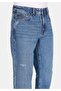 Regular Fit Mid Waist Straight Leg Cotton Men's Mid Indigo D Denim Jean Trousers - 5