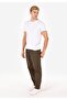 Relaxed Fit Mid Waist Wide Leg Men's Green Trousers