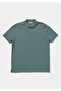 Regular Fit Polo Neck Plain Men's Green Pocketless Short Sleeve T-Shirt - 5