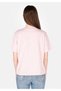 Regular Fit Round Neck Plain Women's Pink Short Sleeve T-Shirt - 2