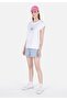 Regular Fit Mid Waist Pocketed Women's Blue Shorts - 3