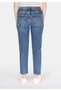 Slim Fit Mid-Waist Narrow Leg Women's Navy Blue Jean Trousers - 2