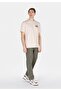 Comfort Fit Round Neck Plain Men's Beige Short Sleeve T-Shirt - 3