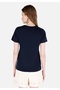 Women's Navy Blue T-Shirt - Sleeves - 2