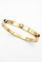 Steel 22K Colorful Stone Full Round Handcuff Non-Tarnish Women's Handcuff Bracelet - 2