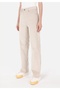Regular Fit High Waist Wide Leg Women's Ecru Trousers - 4