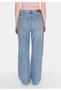 Straight Fit High Waist Full Length Leg Women's Mid Indigo Denim Jean Zipper Pants - 2
