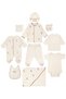 Baby Girl Ecru Floral Embroidered Piped Organic Luxury 10 Piece Hospital Discharge Set - 2