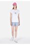 Regular Fit Mid Waist Pocketed Women's Blue Shorts