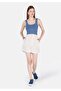 Regular Fit High Waist Striped Women's Beige Shorts