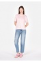 Regular Fit Round Neck Plain Women's Pink Short Sleeve T-Shirt - 3