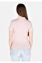 Slim Fit Polo Neck Plain Women's Pink Short Sleeve T-Shirt - 2