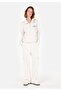 Regular Fit Mid-Waist Women's Knitted Ecru Sweatpants