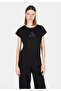 Regular Fit Cotton Lu Round Neck Printed Women's Black Short Sleeve T-Shirt