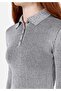 Slim Fit Polo Neck Plain Women's Black Sweater - 4