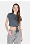 Slim Fit Women's Anthracite Short Sleeve T-Shirt
