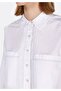 Regular Fit Shirt Neck Plain Women's White Long Sleeve Shirt - 4