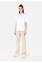 Regular Fit High Waist Wide Leg Women's Ecru Trousers