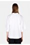 Regular Fit Shirt Neck Plain Women's White ¾ Sleeve Shirt - 2