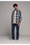 Regular Fit Mid Waist Straight Leg Men's Indigo Jean Trousers - 3