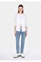 Regular Fit Shirt Neck Plain Women's White Long Sleeve Shirt - 3