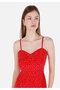 Viscose Slim Fit Women's Red Dress - 4