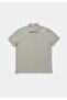 Regular Fit Polo Collar Plain Men's Green Cotton Short Sleeve T-Shirt - 5