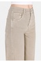 Balloon Fit Mid Waist Wide Leg Women's Green Trousers - 5