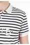 Regular Fit Polo Neck Striped Men's White Short Sleeve T-Shirt - 5