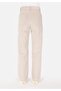 Regular Fit High Waist Wide Leg Women's Ecru Trousers - 2