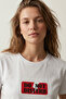 100% Cotton Pajama Top T-Shirt Single Jersey Compact Combed Cotton Women's Comfortable Fit White Short Sleeve Do Not Disturb - 4