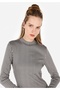 Slim Fit Women's Gray Long Sleeve Dress - 4