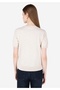 Regular Fit Cotton Blend Round Neck Women's Ecru Short Sleeve Sweater - 2