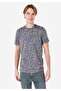 Regular Fit Knitted Round Neck Printed Men's Anthracite Short Sleeve T-Shirt