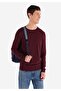 Regular Fit Round Neck Jacquard Men's Purple Knitwear Sweater